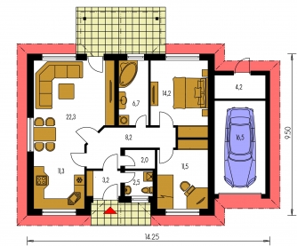 Floor plan of ground floor - BUNGALOW 12